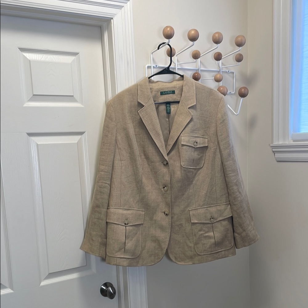 Ralph Lauren Lauren - Linen Classic Safari Blazer - Brown - 18w